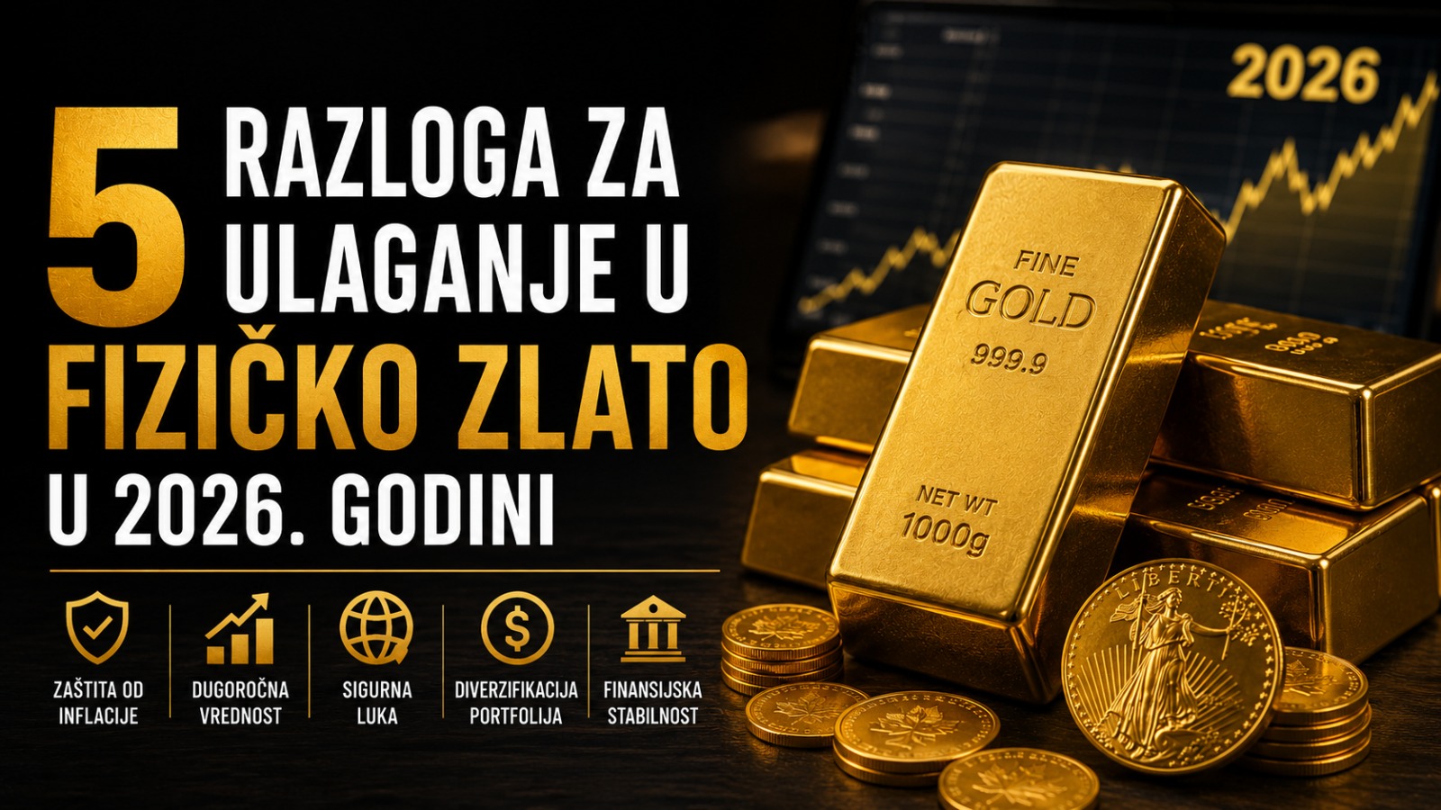 5 Razloga za Ulaganje u Fizičko Zlato u 2026. Godini