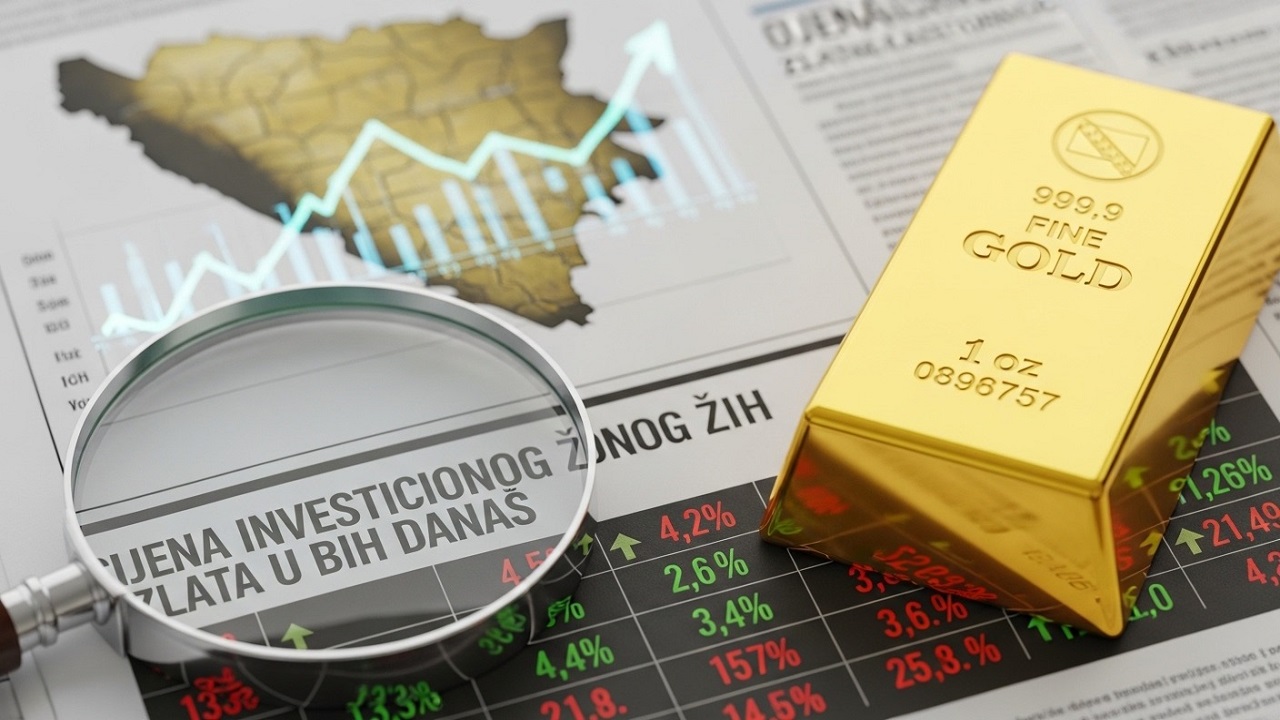 Cijena investicijskog zlata danas (8. travnja 2026) u Bosni i Hercegovini