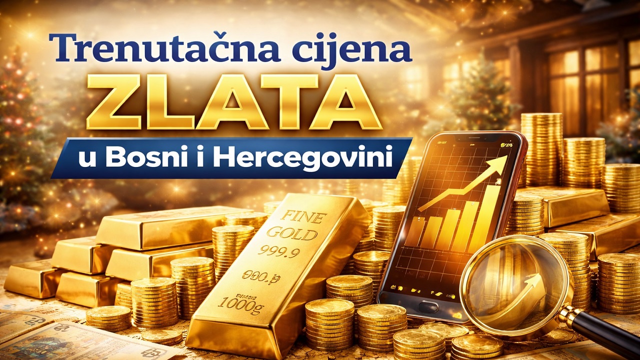 Trenutačna cijena zlata u Bosni i Hercegovini (10 travnja 2026)